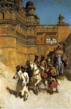 埃德溫 羅德 威尅斯 The Maharahaj of Gwalior Before His Palace